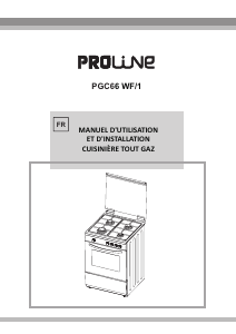 Handleiding Proline PGC 66WF/1 Fornuis