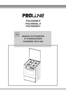 Mode d’emploi Proline PGC 5050W-F Cuisinière