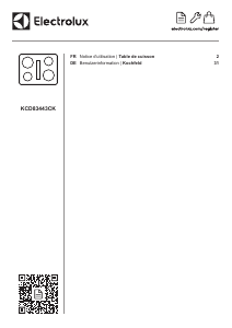 Mode d’emploi Electrolux KCD83443CK Table de cuisson