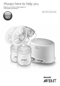 Manual Philips SCF334 Avent Pompă de sân