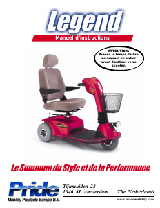 Mode d’emploi Pride Legend Scooter de mobilité