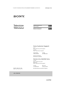 Mode d’emploi Sony Bravia KDL-55W650D Téléviseur LCD