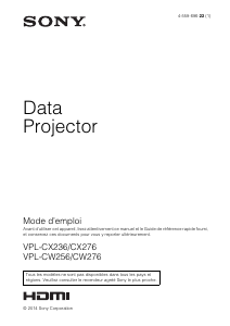 Mode d’emploi Sony VPL-CW256 Projecteur