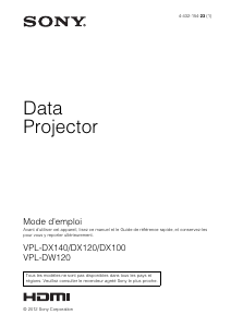 Mode d’emploi Sony VPL-DX140 Projecteur