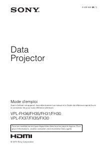 Mode d’emploi Sony VPL-FH36 Projecteur