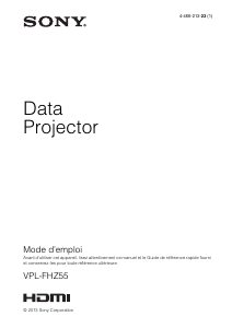 Mode d’emploi Sony VPL-FHZ55 Projecteur