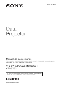 Manual de uso Sony VPL-SX631 Proyector