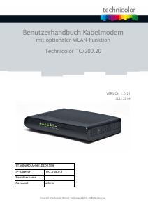 Bedienungsanleitung Technicolor TC7200.20 Router