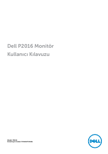 Kullanım kılavuzu Dell P2016 LCD ekran