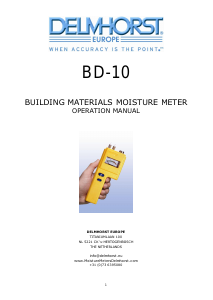 Handleiding Delmhorst BD-10 Vochtmeter