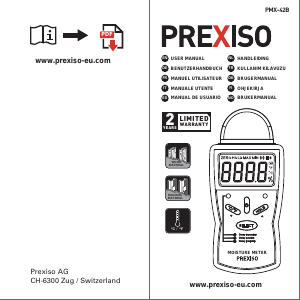 Handleiding Prexiso PMX-42B Vochtmeter