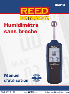 Mode d’emploi REED R6010 Humidimètre