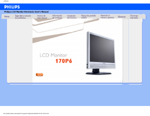 Manual de uso Philips 170P6EG Monitor de LCD