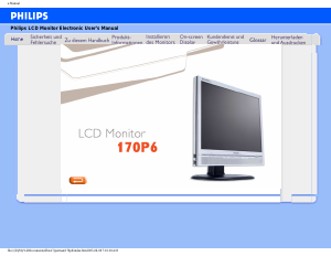 Bedienungsanleitung Philips 170P6EG LCD monitor