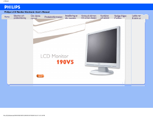 Bruksanvisning Philips 190V5FB LCD skärm