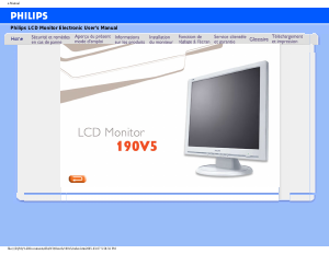 Mode d’emploi Philips 190V5FB Moniteur LCD