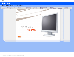 Manual de uso Philips 190V5FB Monitor de LCD