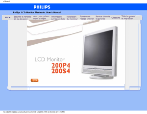 Mode d’emploi Philips 200P4MG Moniteur LCD