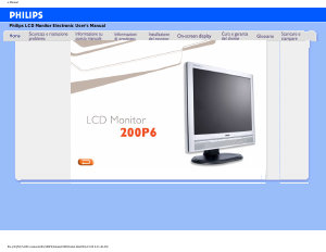 Manuale Philips 200P6IS Monitor LCD