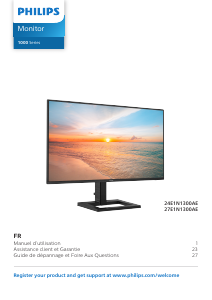 Mode d’emploi Philips 24E1N1300AE Moniteur LED