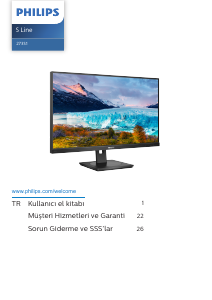 Kullanım kılavuzu Philips 273S1 S Line LED ekran