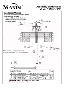 Manual Maxim 39780BCPC Manhattan Lamp