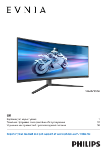 Посібник Philips 34M2C6500 Evnia Світлодіодний монітор