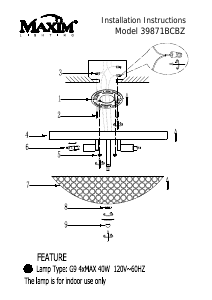 Handleiding Maxim 39871BCBZ Glimmer Lamp