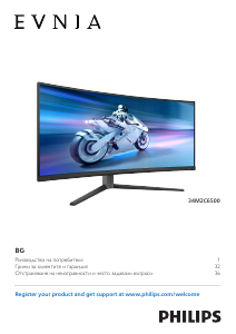 Наръчник Philips 34M2C6500 Evnia LED монитор