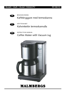 Bruksanvisning Malmbergs CM6622TV Kaffebryggare