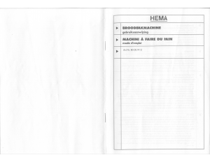 Mode d’emploi Hema 80.00.9112 Machine à pain