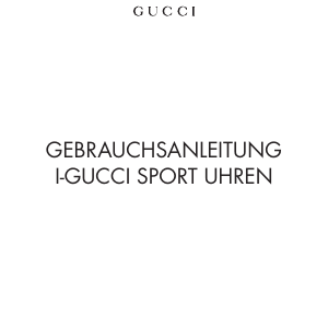 Bedienungsanleitung Gucci I-Gucci Sportuhr