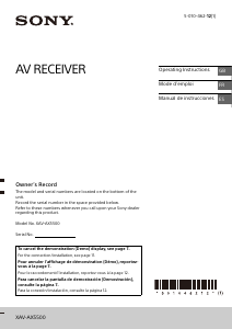 Mode d’emploi Sony XAV-AX5500 Autoradio