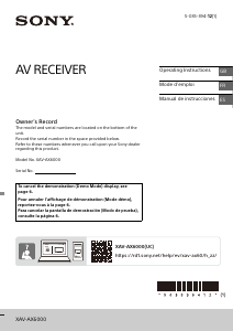 Mode d’emploi Sony XAV-AX6000 Autoradio