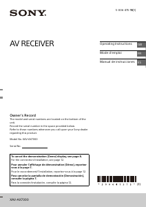 Manual de uso Sony XAV-AX7000 Radio para coche