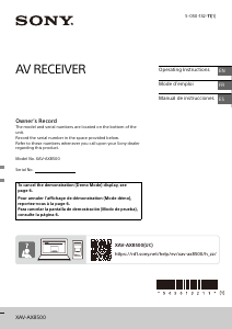 Mode d’emploi Sony XAV-AX8500 Autoradio