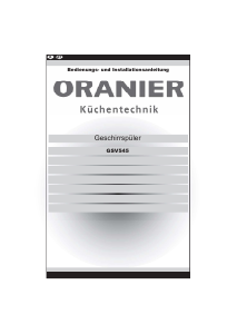 Bedienungsanleitung Oranier GSV545 Geschirrspüler