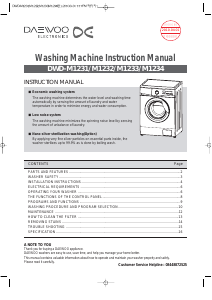 Manual Daewoo DWD-M1231 Washing Machine