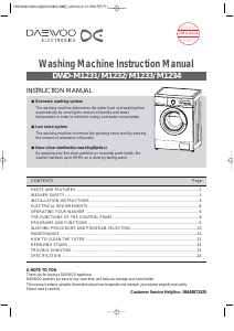 Manual Daewoo DWD-M1233 Washing Machine