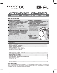 Manual de uso Daewoo DWDC-HP3620S1 Lavadora