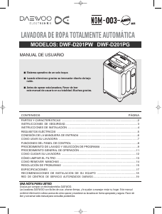 Manual de uso Daewoo DWF-D201PG Lavadora