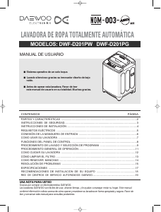 Manual de uso Daewoo DWF-D201PW Lavadora