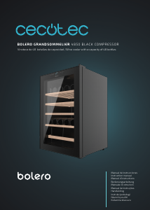 Manual Cecotec Bolero GrandSommelier 4850 Black Compressor Wine Cabinet