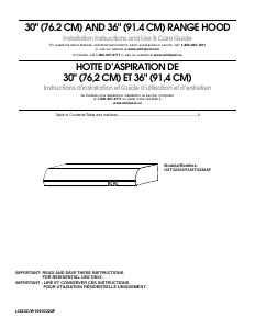 Handleiding Maytag UXT4230AYB Afzuigkap