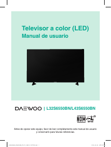 Manual de uso Daewoo L32S6550BN Televisor de LED