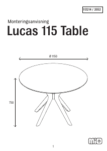 説明書 Mio Lucas 115 ダイニングテーブル