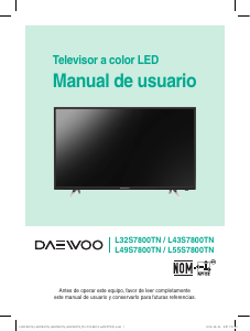 Manual de uso Daewoo L55S7800TN Televisor de LED