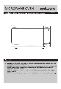 Manual Cookworks P70B17AP-S1 Microwave