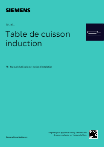 Mode d’emploi Siemens EU611BEB5H Table de cuisson
