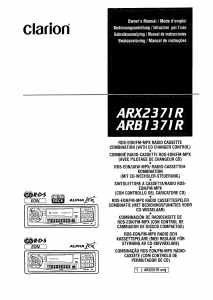 Handleiding Clarion ARX2371R Autoradio